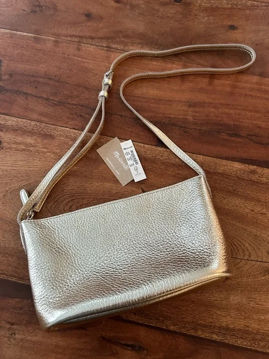 ☀️ New! MADEWELL Mini Crossbody Bag in Soft Grain Gold Metallic - Picture 11 of 12